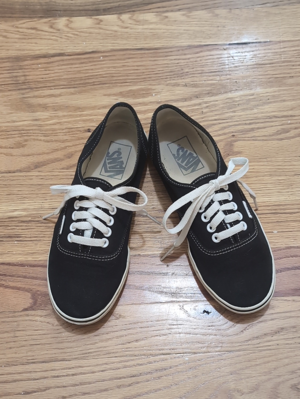 Vans Black Canvas Low Top Lace-Up Sneakers